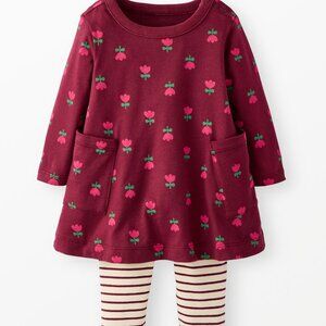 Hanna Andersson 3-6mo Baby Print Dress & Leggings Set